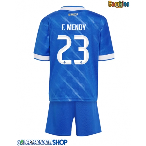 Maglie da calcio Real Madrid Ferland Mendy #23 Terza Maglia Bambino 2025-26 Manica Corta + Pantaloni corti)